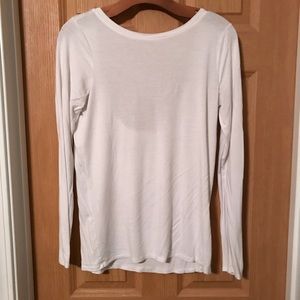 White low back long sleeve shirt